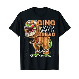 Gingerbread Man Costume Dinosaur Christmas Cookie Gift Kids T-Shirt