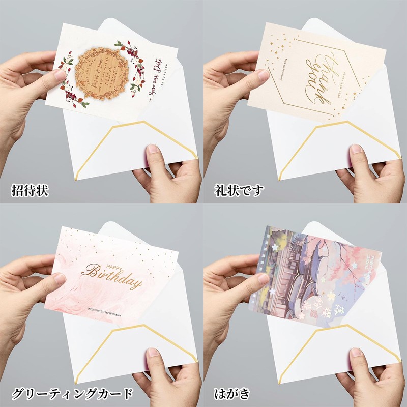 Liroyal Envelopes Invitation Envelopes (10 pieces) Simple, Solid, Celebrations, Greetings,