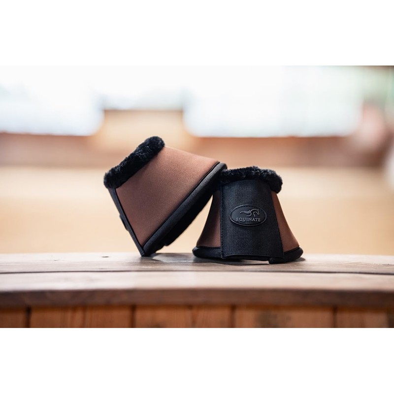 Equinate Furlyn Bell Boots with Synthetic Lambskin, M, Brown, Robust