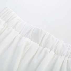 Belle Poque 50s Skirts Womens Casual Button Front A Line Skirts Belted High Waist Midi Skirt with Pockets Off-White XL