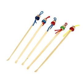 uxcell 5 Pcs Ear Bamboo Pick Cleaner, Cute Doll Head Ear Spoons Wax Remover for Children Adult, Portable Removal Cleaning Tool for Ear Care