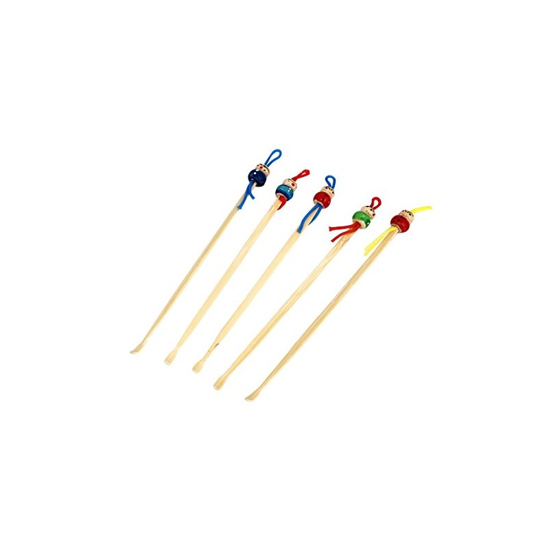 uxcell 5 Pcs Ear Bamboo Pick Cleaner, Cute Doll Head