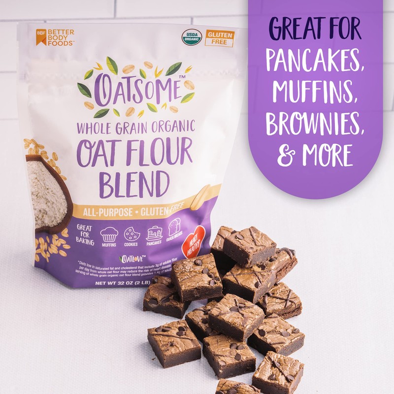 Oatsome Organic Oat Flour Blend, Whole Grain, Gluten-Free, All Purpose