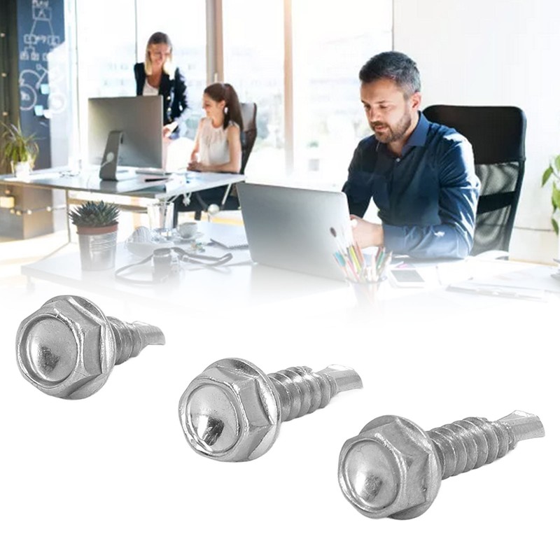 150PCS 304 Stainless Steel Self Tapping Screws Wafer Head Hex