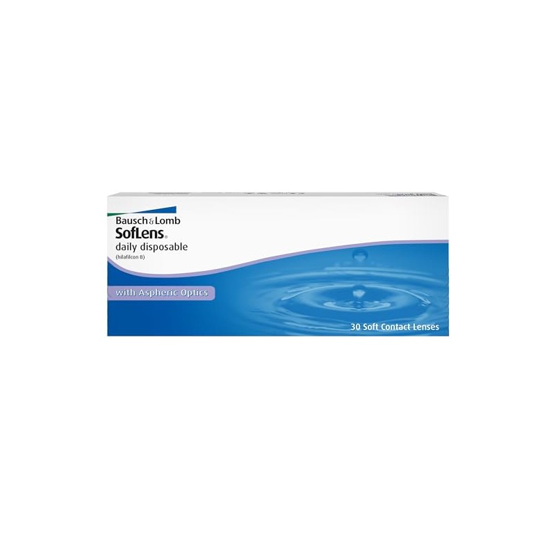 Bausch + Lomb SofLens Daily Disposable Tageslinsen, sphärische Kontaktlinsen, weich,