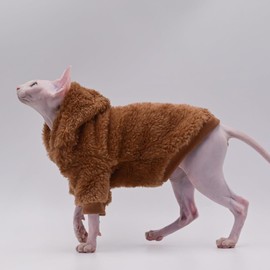 Sphynx Cat Sweater Winter Warm Thickened Stratch Hairless Cat Clothes Cat Vest for Devon,Cornish,Peter Bald, Small Kitten (X-Small)