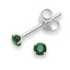 Sterling Silver Emerald Earrings - Size: 3mm Very small & discreet. Gift Boxed Green Cubic Zirconia Earring Emerald Cubic Zirconia Earrings. 5550EM