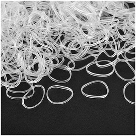 TYGA Store Pack of 1000 Mini Rubber Bands Soft Elastic Bands for Kids Hair, Braids Ponytail Hair, Pet Hairband Wedding Hairstyle and More (Clear)