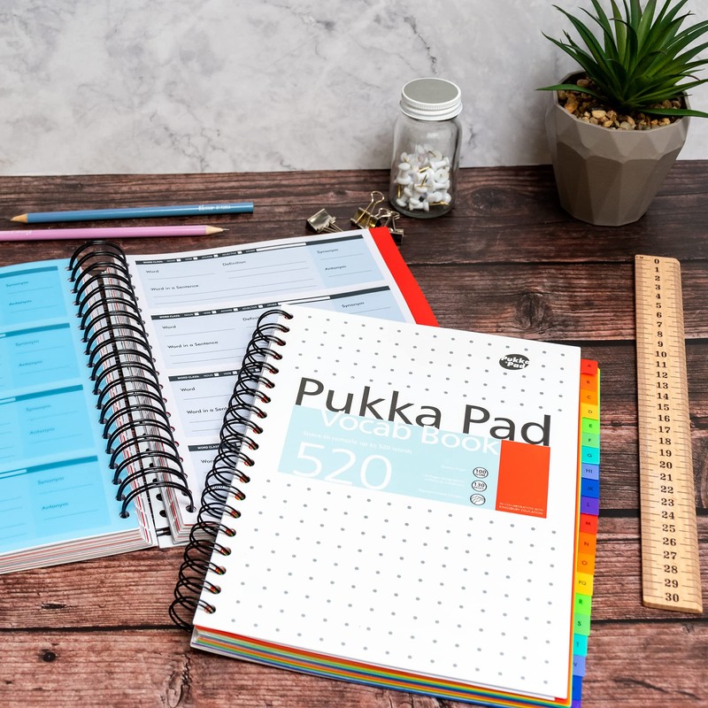 Pukka Pad B5 Vocabulary Book with 520 Word Capacity –