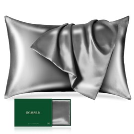 SGMSILK Silk Pillow Cover, 22 Momme, 100% Natural, Grade 6A, 13.8 x 19.7 inches (35 x 50 cm), Zippered, OEKO-TEX Certified, Single-Sided Silk Pillow Case, Reduces Sleeping Habits, Antibacterial, Odor