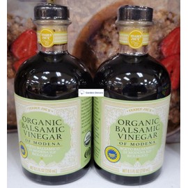 Generic Trader Joe’s Organic Balsamic Vinegar of Modena Aceto Balsamico Di Modena IGP Biologico 8.5fl oz 250ml (Two Glass Bottles)