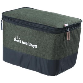 Kawadomi Seisakusho Bicycle 2-Tier Front Basket Cover Denim Pattern (Wide Type) KW-557KH Khaki