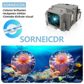 SORNEICDR Replacement Projector Lamp Compatible with Epson ELPLP65/V13H010L65 EB-1760W 1761W 1751 1771W PowerLite 1776W PowerLite 1761W PowerLite 1771W 1750 1775W, Replacement Lamp with Housing