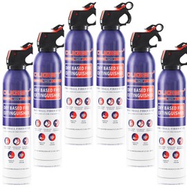 Dry Stop Fire Extinguisher Spray - 600g Quick-Acting Powder for Home, Vehicle, Garage, Kitchen, 1A:10B:C:K Portable & Mess-Free Solution for Electrical, Grease Fires & More -6 PACK