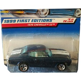 Hot Wheels 1999 First Editions 1:64 Scale Blue 1970 Chevelle SS Die Cast Car #004