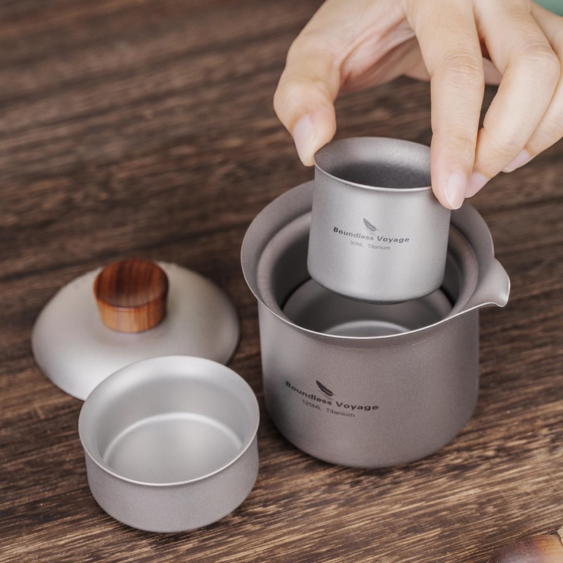 Boundless Voyage Titan Camping Tea Maker Outdoor Cup Titanium Cup
