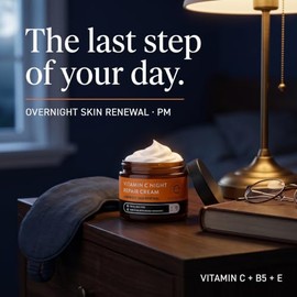 Vitamin C Night Cream For Skin Repair by Eve Hansen. Face Moisturizer is a Powerhouse Anti Aging Wrinkle Cream, Scar Cream, Skin Tightening Cream, Moi
