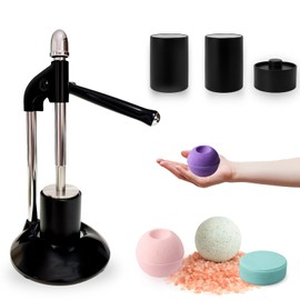 Black Bath Salt Ball Press Machine，DIY Bath Bomb Tool，Bath Salt Ball Maker with 3 Set Molds，DIY for Round，Surprise Bath Bomb Ball，Shower Steamers