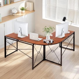 VECELO Folding Computer Desk Simple Laptop Table Home Office Workstation for Writing