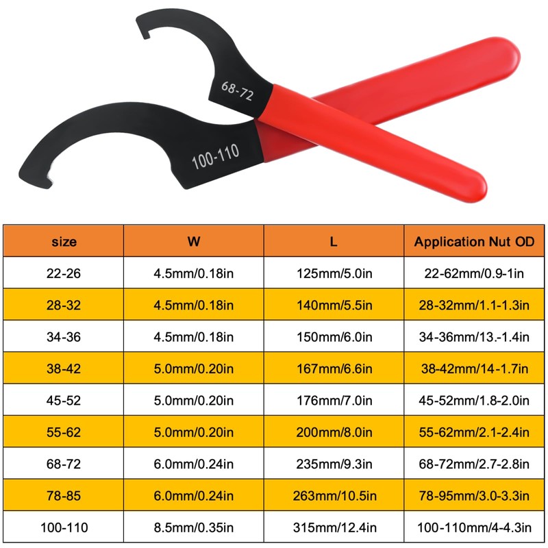 Adjustable Shock Coilover Wrench Set Universal Spanner Wrench for Coil