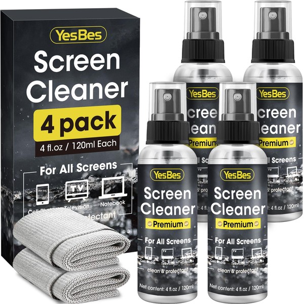 Screen Cleaner Spray 16oz (4oz x 4 Pack) - TV