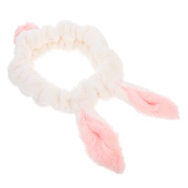 Ipetboom Bunny Ears Hair Fixing Band for Women Girls Cute Cartoon Headband for Washing Face Makeup Fluffy Comfortable Hair Accessories Cream White
