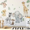 Runtoo Safari Animals Wall Decals Elephant Giraffe Monkey Jungle Wall