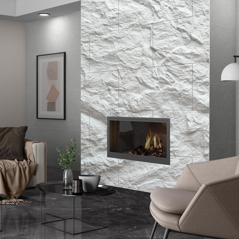 KASARO 3D Faux Stone Wall Panels, 4 PCS PU Wainscoting