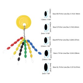 PATIKIL Fishing Rubber Bobber Beads Stoppers, 300 Pieces 6 in 1 Float Sinker Stops Oval Shape XL Size for Fishing Line, Multicolor