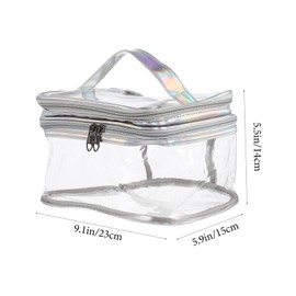 FOMIYES Transparent Portable Cosmetic Bag Toiletry Pouch for Travel Multi-Purpose Clear Makeup Organizer Lightweight Design for Easy Storage and Organization for Women