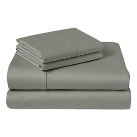 4 PC Cot Sheet Set 33x75, 100% Cotton Fitted Cot Sheet- Perfect for Narrow Twin/Rv Bunk/Camping Cot/Guest Bed Replacement, Sheets for Cot Bunk Bed-Fits Upto 4-8" Deep Mattress- Grey Solid