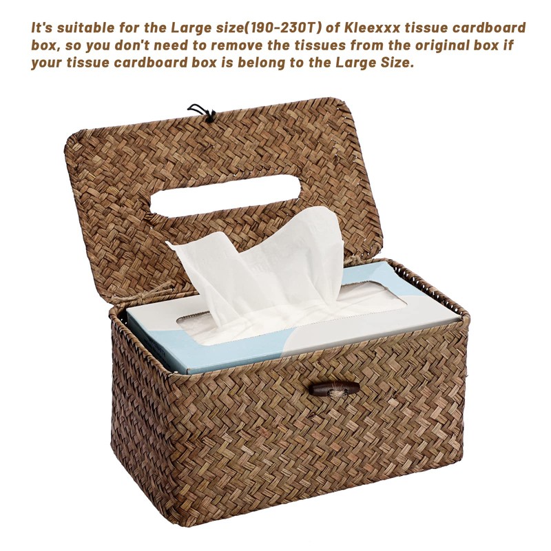 Sumnacon Tissue Box Cover Large Rectangle Tissue Box Seagrass Tissue
