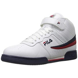Fila mens 13V LEA/SYN basketball shoes, White/Navy/Red, 10 US