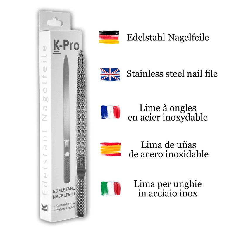 K-Pro Stainless Steel Nail File - Professional Manicure & Pedicure