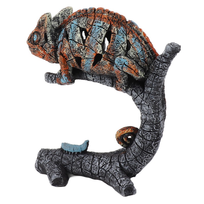 Chameleon Statue Sculpture Resin Chameleon Wild Animal Figurine Ornament for