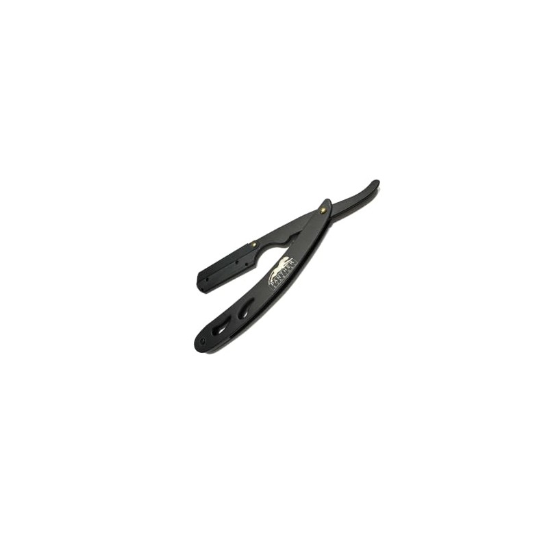 Black Metal Matte Finish Cut Throat Single Edge Blade Shaving