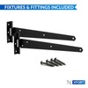 XFORT® 2 Pack 300 mm T-Hinge Black Japanned, Metal Tee
