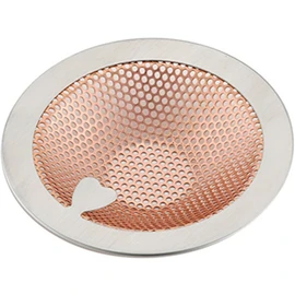 Shimomura Kihan Copper Drain Strainer for Unit Bath, Made in Japan, Slimy-resistant, Odor Prevention, Antibacterial, Less Likely to Clog, Comes with Handle, Fits Drain Diameter 8-9.8 cm, Hair Catcher