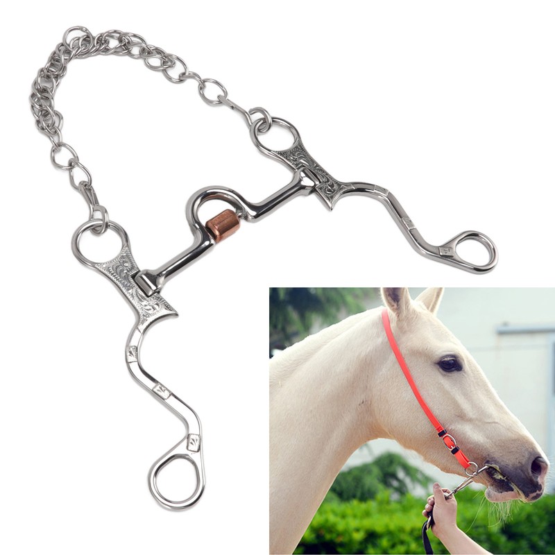 120mm Horse Mouth Snaffle with Chain Stainless Steel Horse Bit