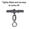 25Pcs Black Copper Sleeve Swivels 3 Way Cross Line Hook