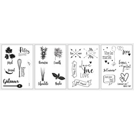 Rayher 67319000 5x DIN A4 Transfer Paper with Templates L'amour/la Cuisine for Transferring Motifs