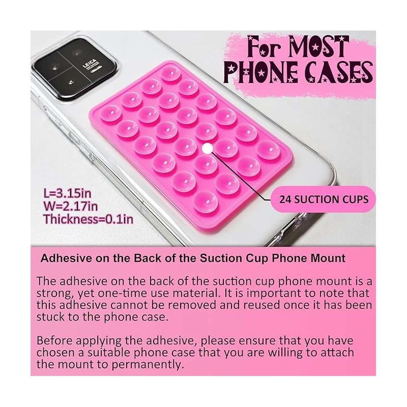 Gray 24 Suction Cup Silicone Mobile Phone Grip Holder with