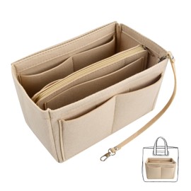 Amexo Felt Handbag Organiser, Bag Organiser Shopper with Removable Compartments, Inner Pockets, Handbag Organiser for Handbags (M)