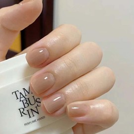 YoYoee Short Nude False Nails Square Press on Nails Solid Color Nails Reusable Full Cover Fake Nails for Women and Girls 24PCS