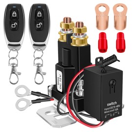 Battery Disconnect Switch 12V Remote Battery Kill Switch Anti-Theft for Car Vehicle RV Truck Battery Power Cut Off Switch with 2 Remote Controls (500A Upgrade)