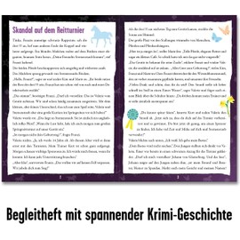 KOSMOS 680725 Crime Puzzle: The three !!! - Scandal on the riding tournament, glows in the dark, 200 pieces, reading - puzzles - solve puzzles, including secret box and exclusive short story (English language not guaranteed)