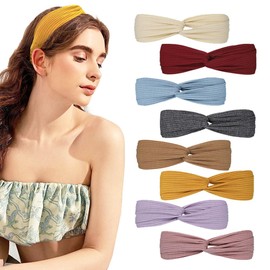 AVELINE006 8 Diadema Elastica Mujer, Diademas Anchas para Mujer con Banda Elástica, Tejido es Cómodo, Transpirable y Absorbe el Sudor,Ideal para Entrenamientos, Yoga, Baño y Ducha, Maquillaje