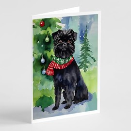 Caroline's Treasures DAC3322GCA7P Affenpinscher Christmas Greeting Cards Pack of 8 Blank Cards with Envelopes Whimsical A7 Size 5x7 Blank Note Cards