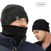 Temple Tape Tactical Fleece Watch Cap Beanie 2 Pack Black/Black