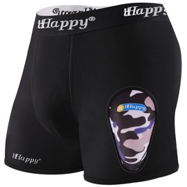 IHAPPY Youth Baseball Cup Underwear with Soft Protective Athletic Cup, Boys Briefs for Baseball, Football, Lacrosse, Hockey Black